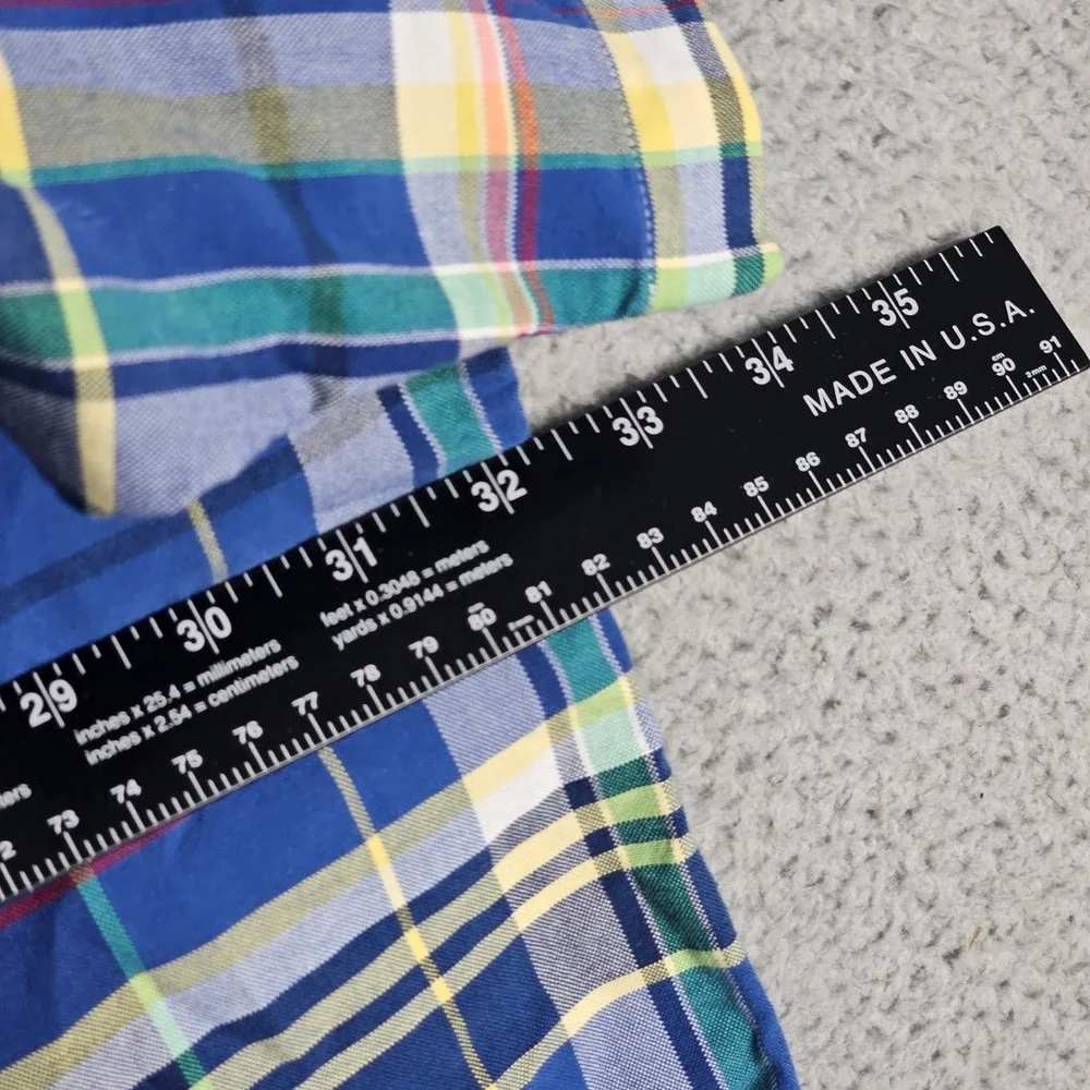 Ralph Lauren Button Down Mens 4XB Blue Plaid Classic Fit Short Sleeve Shirt